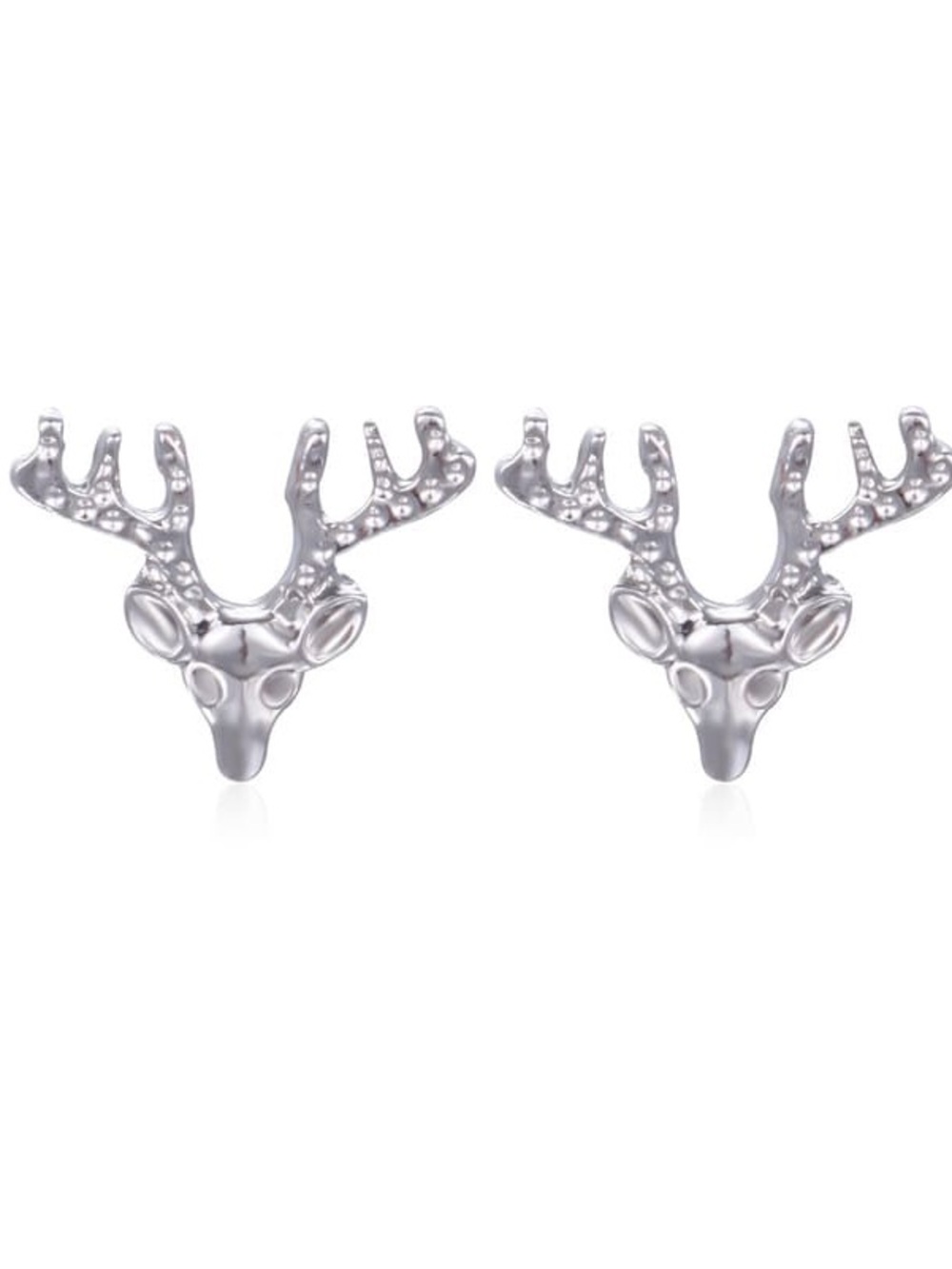 Minimalist Silver Deer Antlers Dainty Stud Earrings New